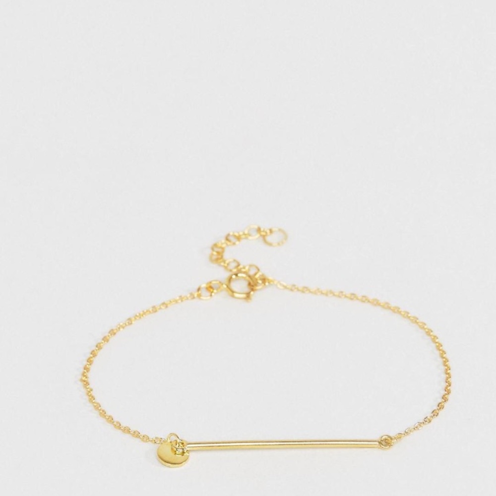 NIB ASOS Gold Plated Sterling Silver Bar Bracelet